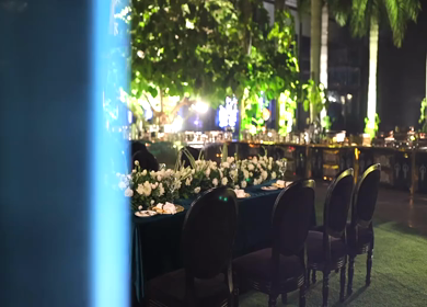 A Slow Motion Shot of an Indian Wedding Decoration