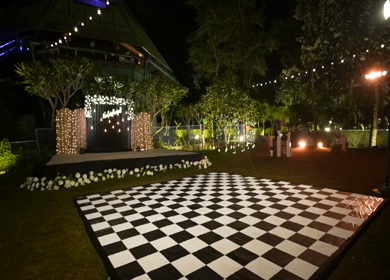 A Slow Motion Shot of an Indian Wedding Venue Decoration in India