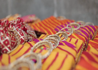 A Slow Motion Shot of an Indian Wedding Venue Decoration in India