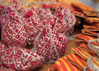 A Slow Motion Shot of an Indian Wedding Venue Decoration in India