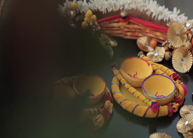 A Slow Motion Shot of an Indian Wedding Venue Decoration in India