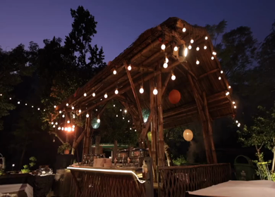 A Slow Motion Shot of an Indian Wedding Venue Decoration in India