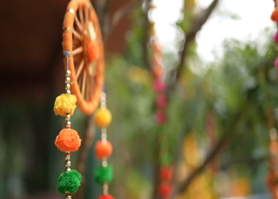 A Slow Motion Shot of an Indian Wedding Venue Decoration in India