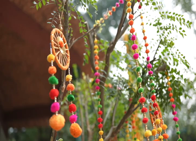 A Slow Motion Shot of an Indian Wedding Venue Decoration in India