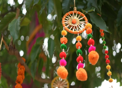 A Slow Motion Shot of an Indian Wedding Venue Decoration in India