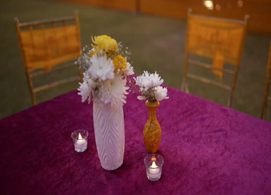 A Slow Motion Shot of an Indian Wedding Venue Decoration in India