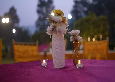 A Slow Motion Shot of an Indian Wedding Venue Decoration in India