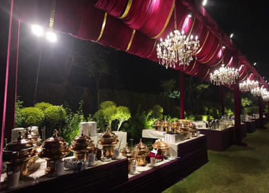 A Slow Motion Shot of an Indian Wedding Venue Decoration in India