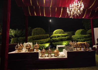 A Slow Motion Shot of an Indian Wedding Venue Decoration in India