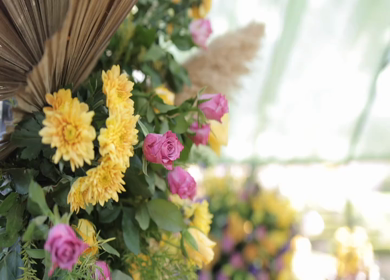 A Slow Motion Shot of an Indian Wedding Venue Decoration in India