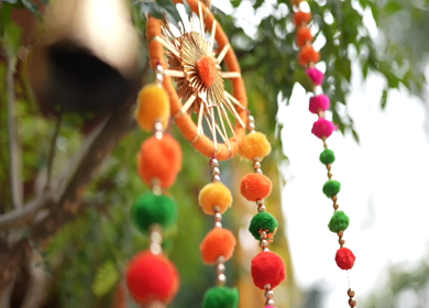 A Slow Motion Shot of an Indian Wedding Venue Decoration in India