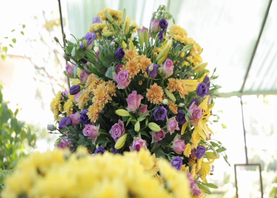 A Slow Motion Shot of an Indian Wedding Venue Decoration in India