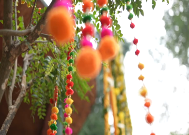 A Slow Motion Shot of an Indian Wedding Venue Decoration in India