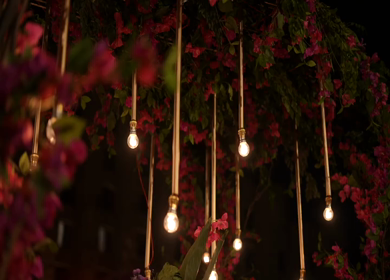 A Slow Motion Shot of an Indian Wedding Venue Decoration in India