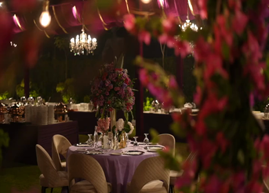 A Slow Motion Shot of an Indian Wedding Venue Decoration in India
