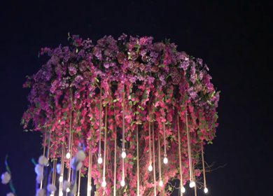 A Slow Motion Shot of an Indian Wedding Venue Decoration in India