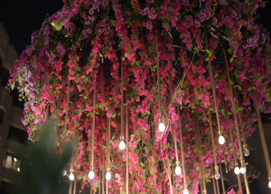 A Slow Motion Shot of an Indian Wedding Venue Decoration in India
