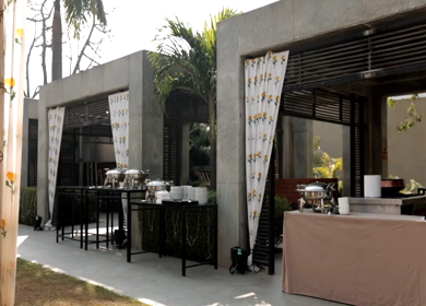 A Slow Motion Shot of an Indian Wedding Venue Decoration in India