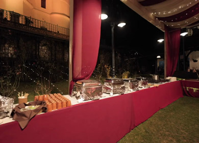 A Slow Motion Shot of an Indian Wedding Venue Decoration in India