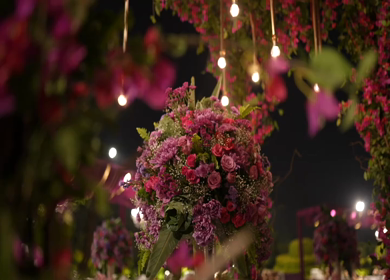 A Slow Motion Shot of an Indian Wedding Venue Decoration in India