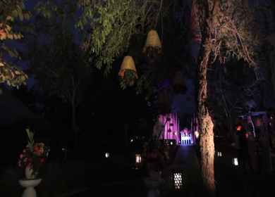 A Slow Motion Shot of an Indian Wedding Venue Decoration in India