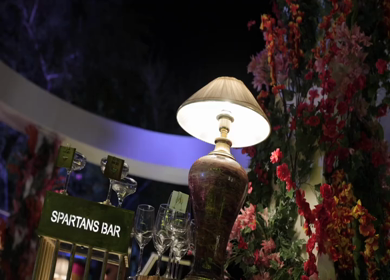 A Slow Motion Shot of an Indian Wedding Venue Decoration in India