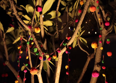 A Slow Motion Shot of an Indian Wedding Venue Decoration in India