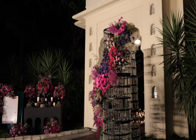 A Slow Motion Shot of an Indian Wedding Venue Decoration in India