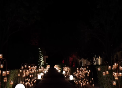 A Slow Motion Shot of an Indian Wedding Venue Decoration in India