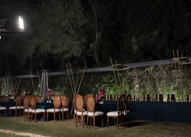 A Slow Motion Shot of an Indian Wedding Venue Decoration in India