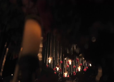 A Slow Motion Shot of an Indian Wedding Venue Decoration in India