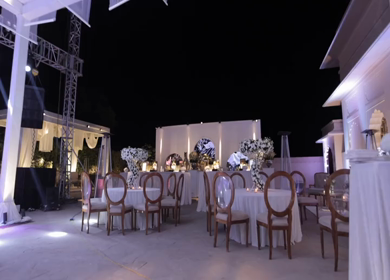 A Slow Motion Shot of an Indian Wedding Venue Decoration in India