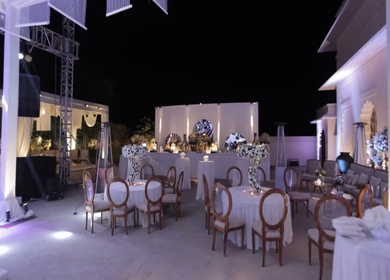 A Slow Motion Shot of an Indian Wedding Venue Decoration in India