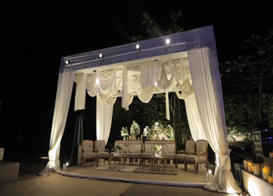 A Slow Motion Shot of an Indian Wedding Venue Decoration in India