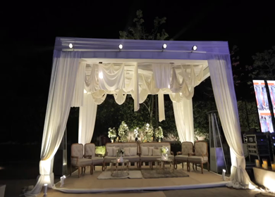 A Slow Motion Shot of an Indian Wedding Venue Decoration in India