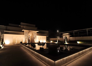 A Slow Motion Shot of an Indian Wedding Venue Decoration in India