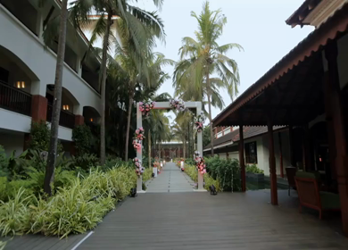 A Slow Motion Shot of an Indian Wedding Venue Decoration in India