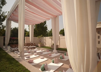 A Slow Motion Shot of an Indian Wedding Venue Decoration in India