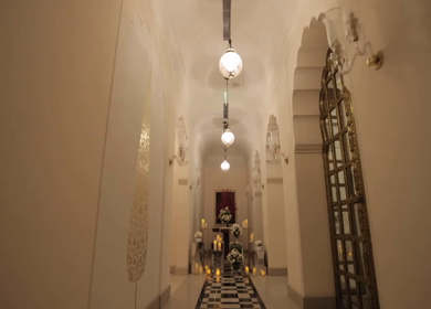 A Slow Motion Shot of an Indian Wedding Venue Decoration in India