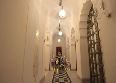 A Slow Motion Shot of an Indian Wedding Venue Decoration in India