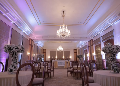 A Slow Motion Shot of an Indian Wedding Venue Decoration in India