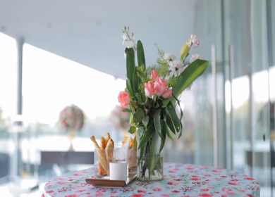 A Slow Motion Shot of an Indian Wedding Venue Decoration in India