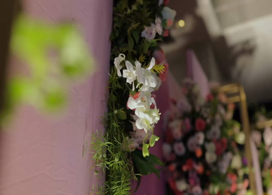 A Slow Motion Shot of an Indian Wedding Venue Decoration in India