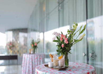 A Slow Motion Shot of an Indian Wedding Venue Decoration in India