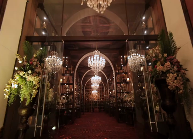 A Slow Motion Shot of an Indian Wedding Venue Decoration in India