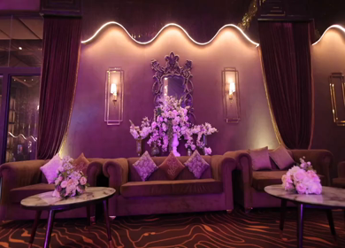 A Slow Motion Shot of an Indian Wedding Venue Decoration in India