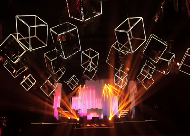 A Slow Motion Shot of an Indian Wedding Venue Decoration in India