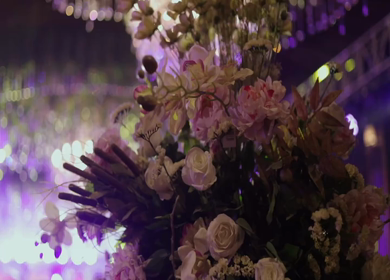 A Slow Motion Shot of an Indian Wedding Venue Decoration in India