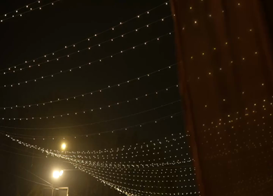 A Slow Motion Shot of an Indian Wedding Venue Decoration in India