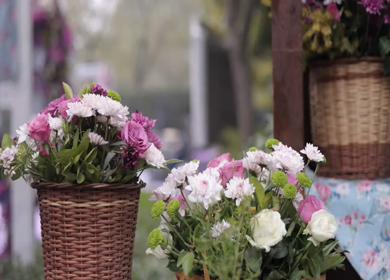 A Slow Motion Shot of an Indian Wedding Venue Decoration in India
